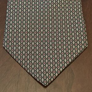 Vintage Brooks Brothers Makers Green Red Gold Silk Hand Made Printed In Italy